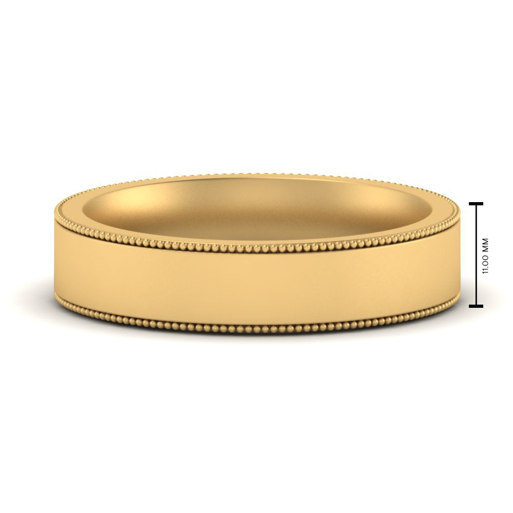 Stepped Edge Comfort Fit Flat Mens Band