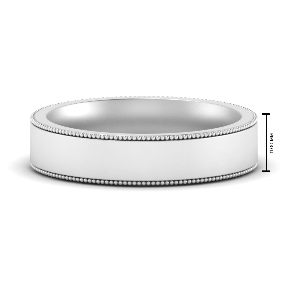 Stepped Edge Comfort Fit Flat Mens Band