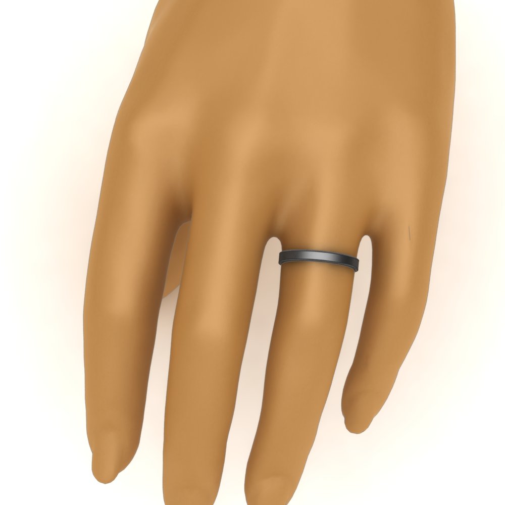 Stepped Edge Comfort Fit Flat Mens Band