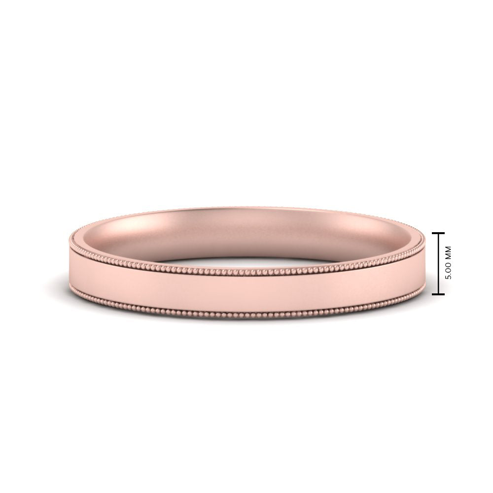 Stepped Edge Comfort Fit Flat Mens Band