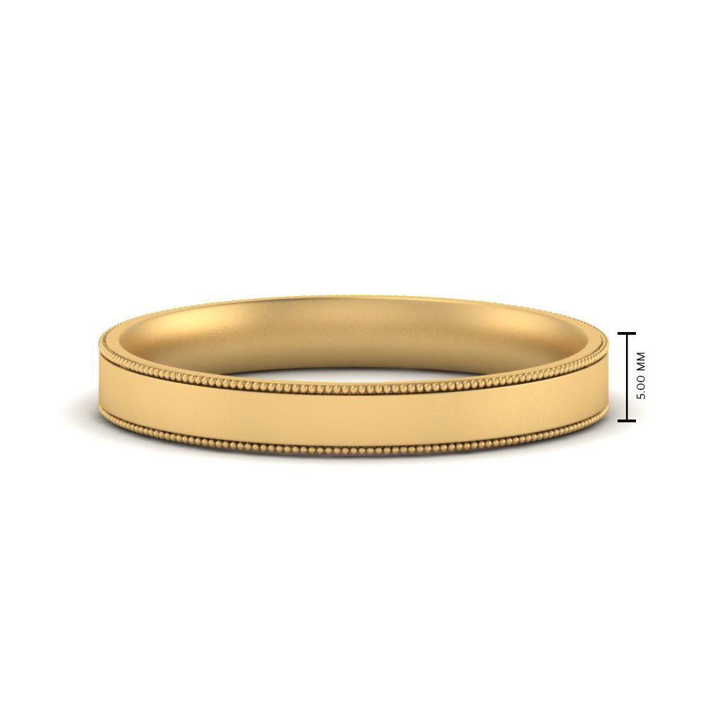 Stepped Edge Comfort Fit Flat Mens Band
