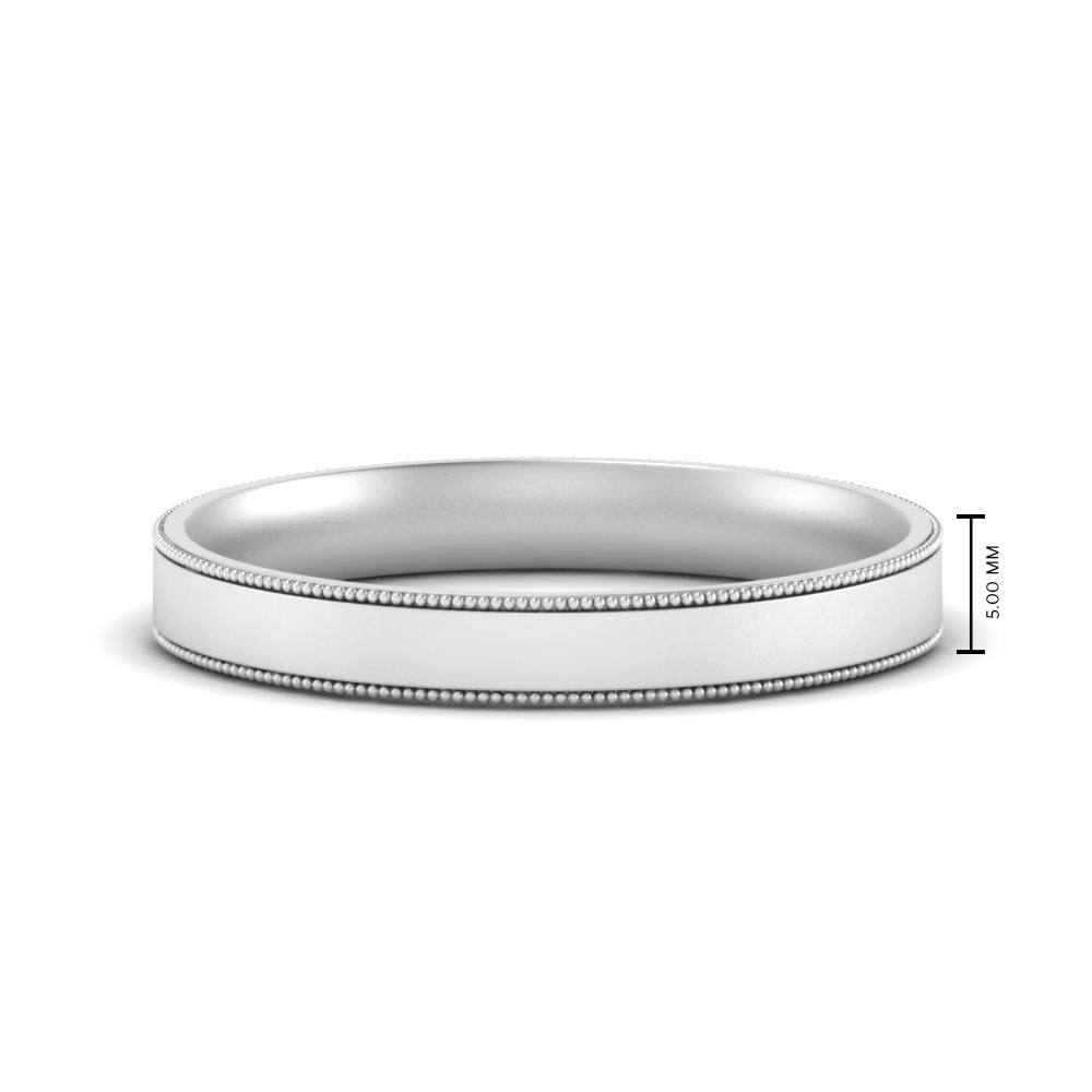 Stepped Edge Comfort Fit Flat Mens Band