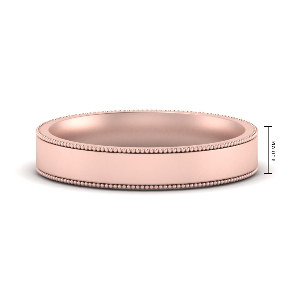 Stepped Edge Comfort Fit Flat Mens Band