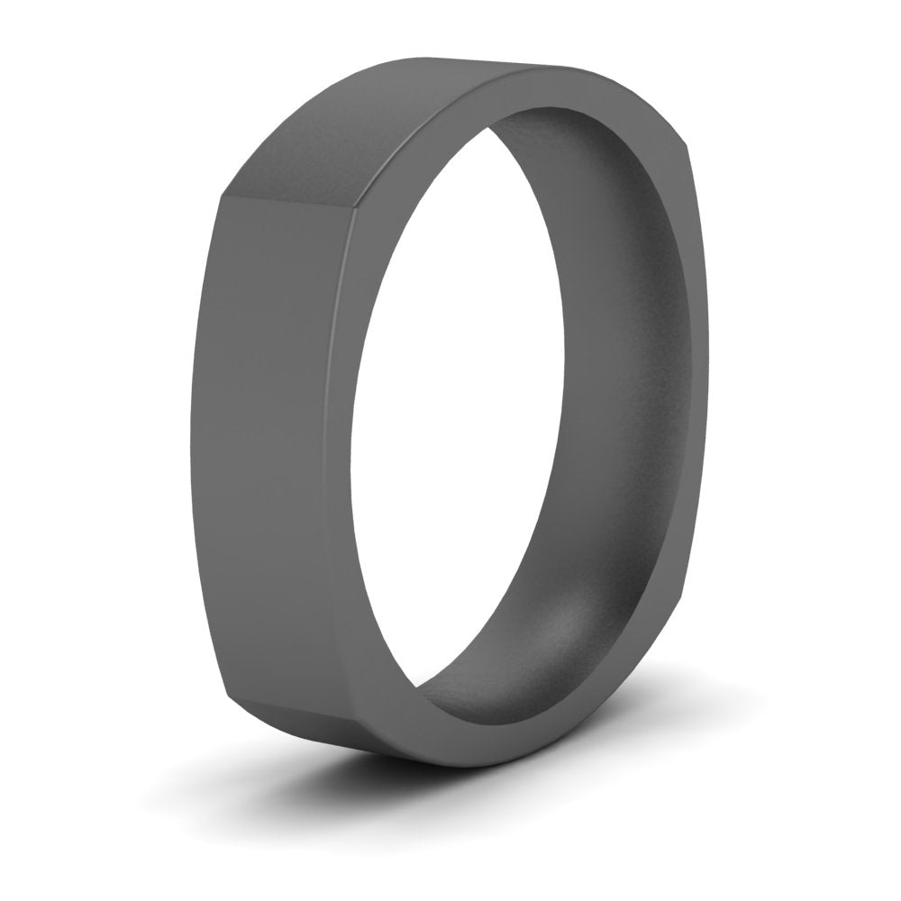 Square Comfort Fit Mens Wedding Band
