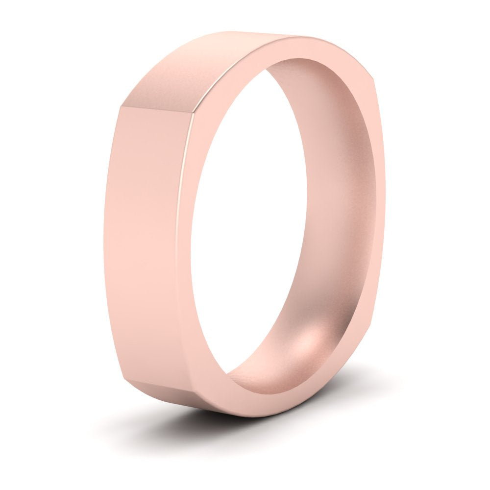 Square Comfort Fit Mens Wedding Band