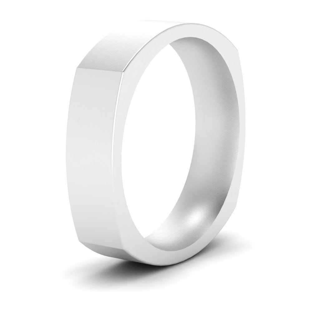 Square Comfort Fit Mens Wedding Band