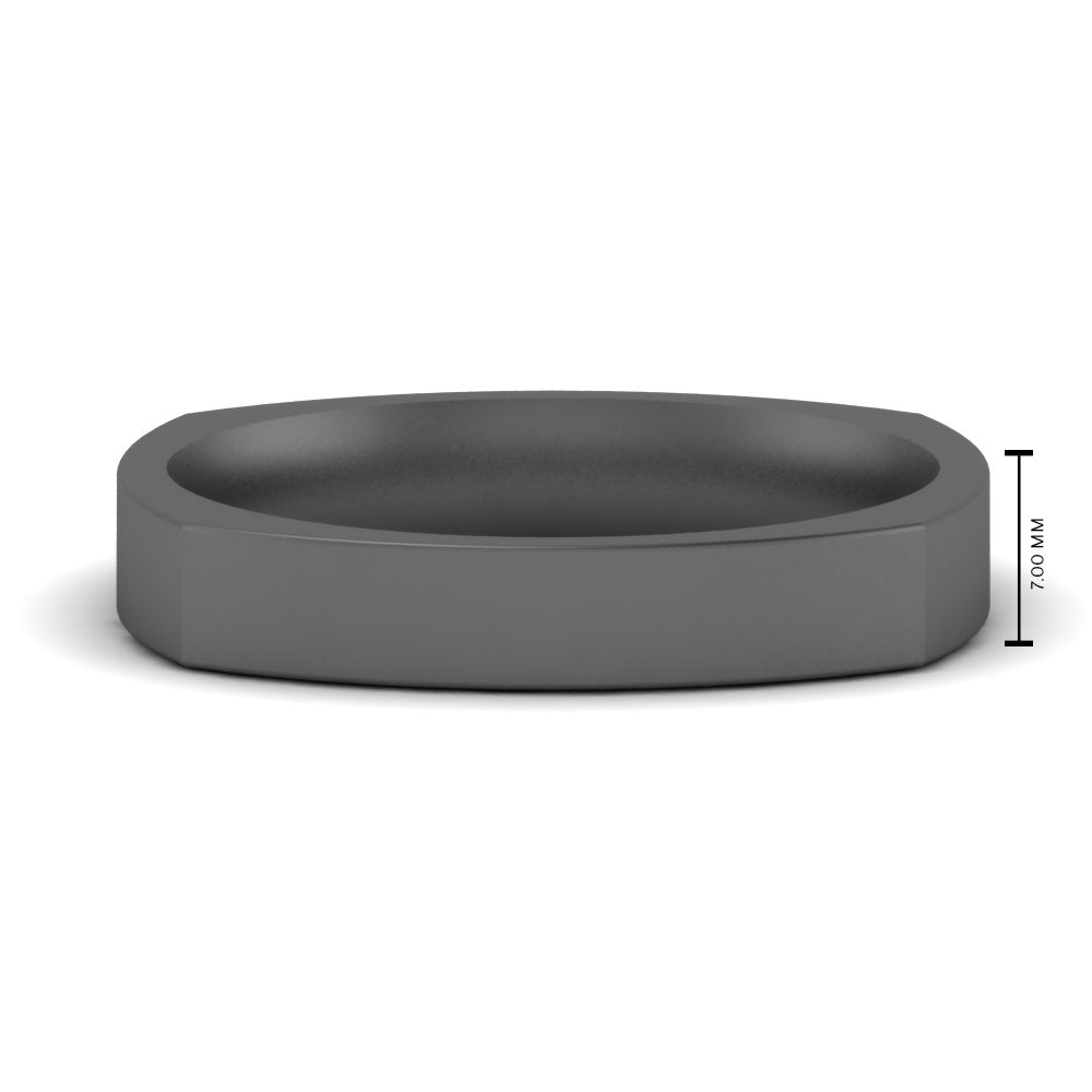 Square Comfort Fit Mens Wedding Band