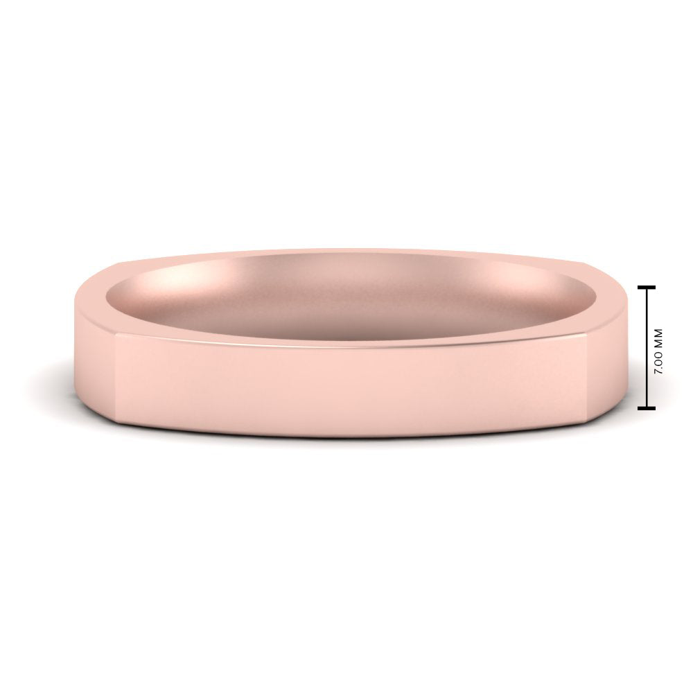 Square Comfort Fit Mens Wedding Band