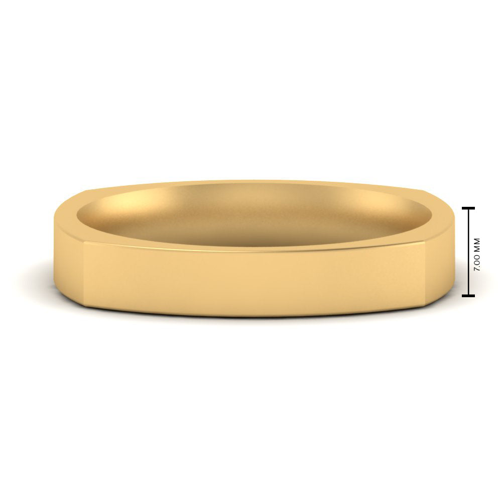 Square Comfort Fit Mens Wedding Band