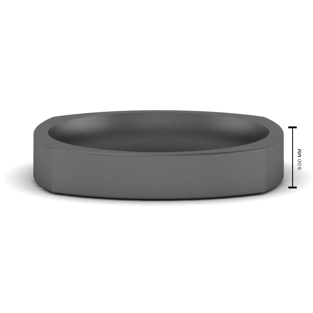 Square Comfort Fit Mens Wedding Band