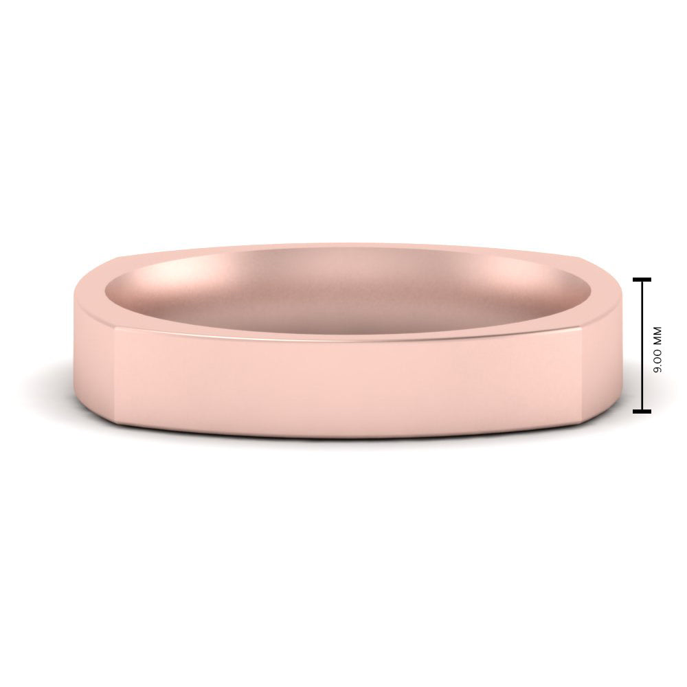Square Comfort Fit Mens Wedding Band
