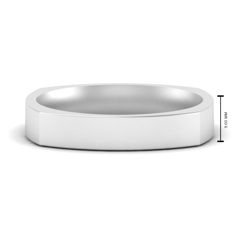 Square Comfort Fit Mens Wedding Band