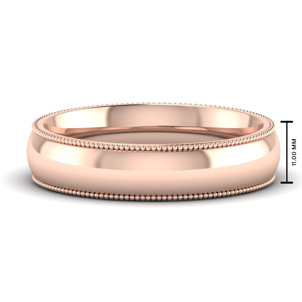Comfort Fit Wedding Band Milgrain Edge