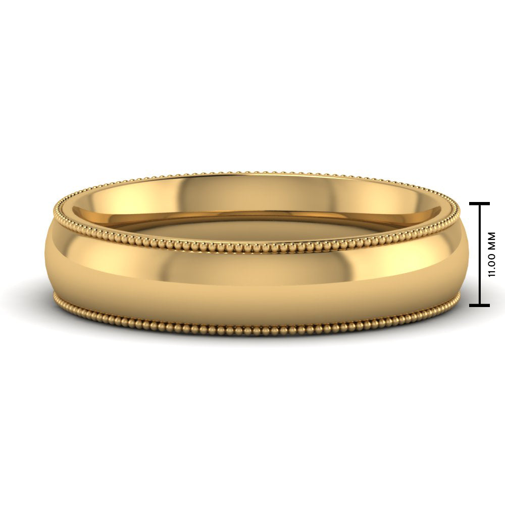 Comfort Fit Wedding Band Milgrain Edge