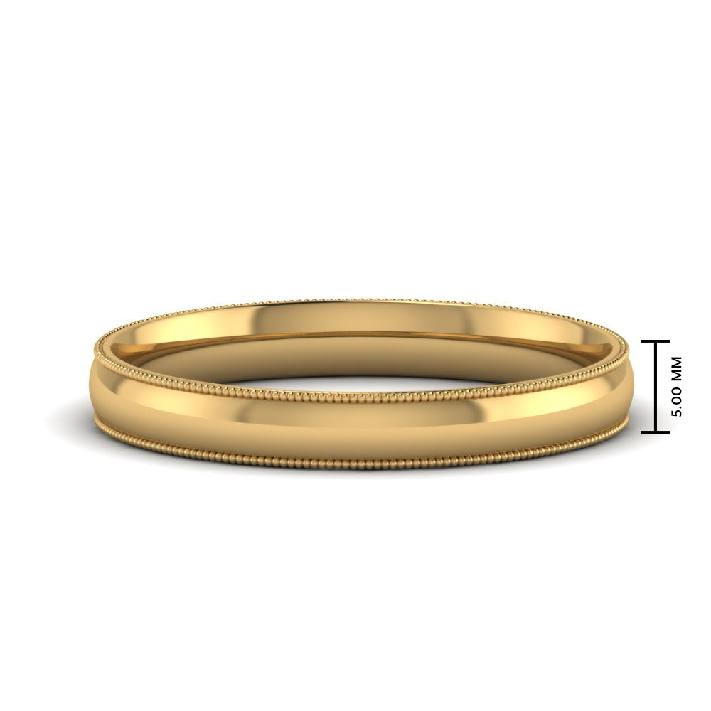 Comfort Fit Wedding Band Milgrain Edge
