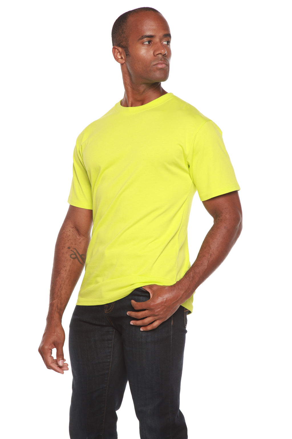 Custom Printed Men's Bamboo Viscose/Organic Cotton Short Sleeve T-Shirt Spun Bamboo