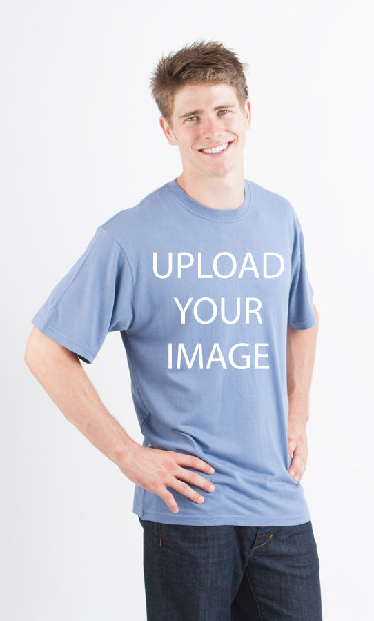 Custom Printed Men's Bamboo Viscose/Organic Cotton Short Sleeve T-Shirt Spun Bamboo