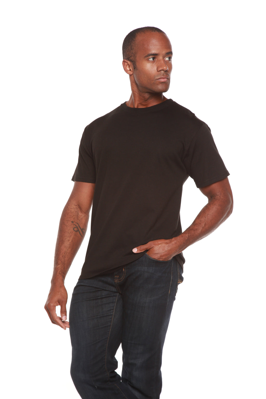 Custom Printed Men's Bamboo Viscose/Organic Cotton Short Sleeve T-Shirt Spun Bamboo