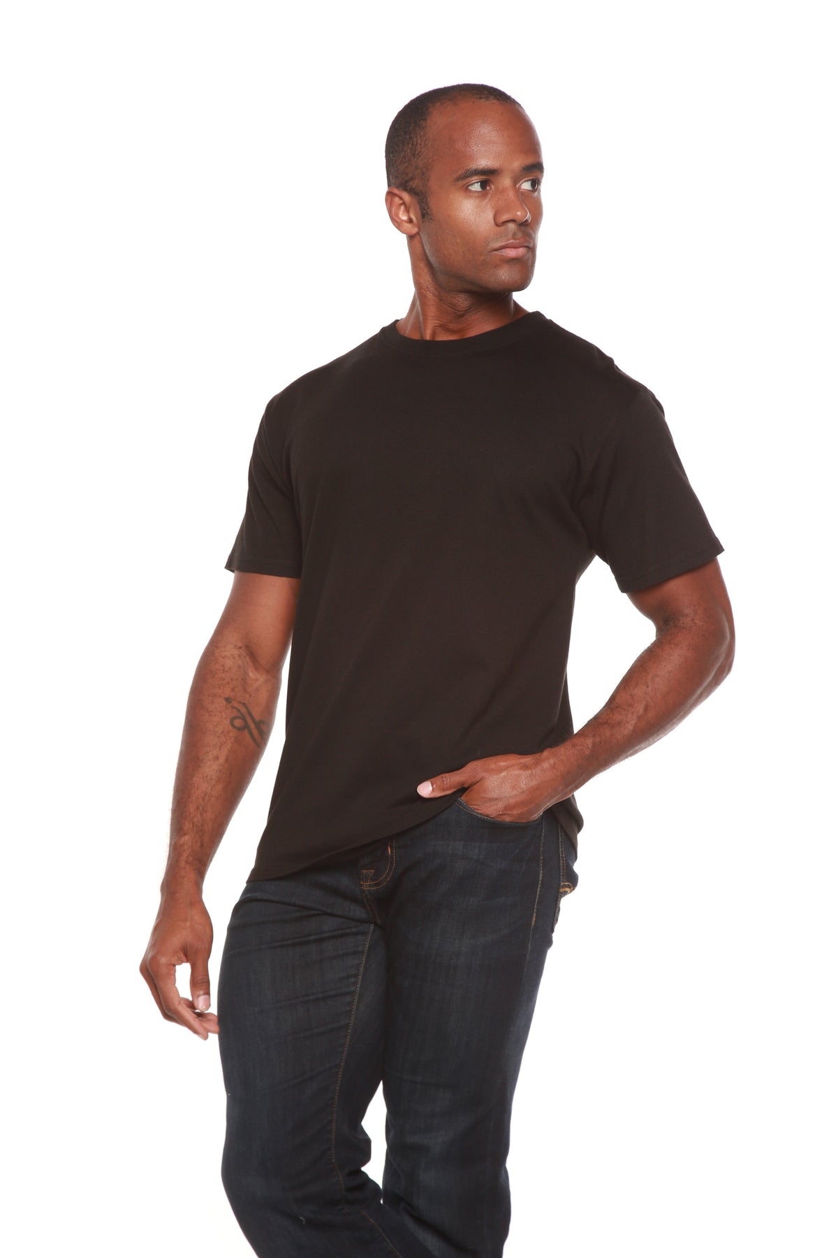 Custom Printed Men's Bamboo Viscose/Organic Cotton Short Sleeve T-Shirt Spun Bamboo