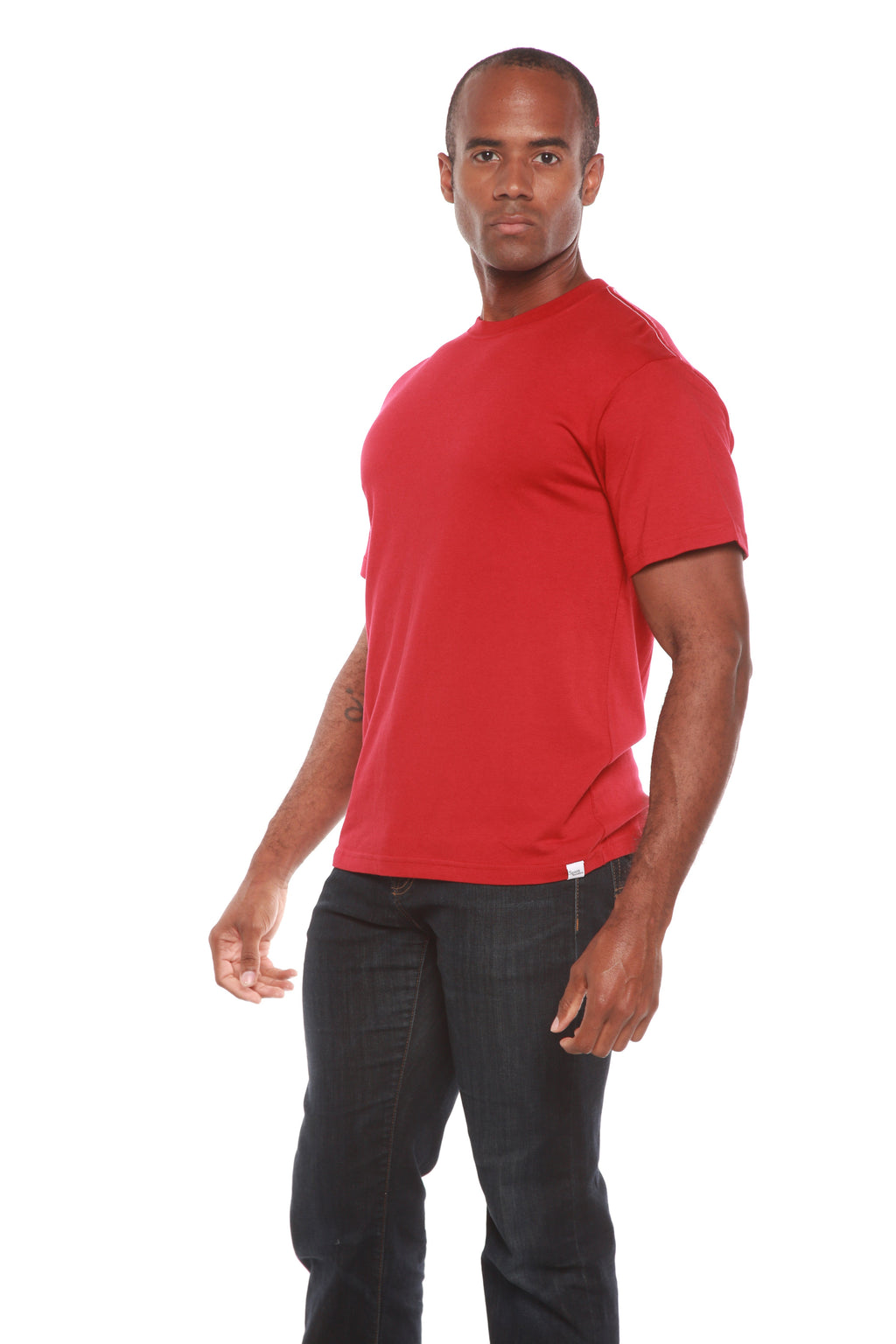 Custom Printed Men's Bamboo Viscose/Organic Cotton Short Sleeve T-Shirt Spun Bamboo