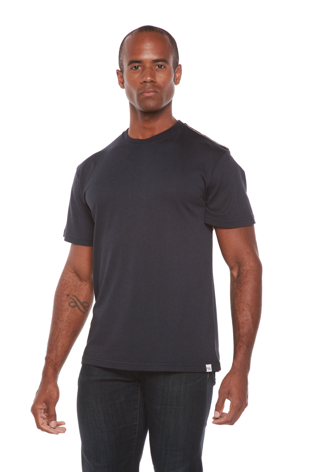 Custom Printed Men's Bamboo Viscose/Organic Cotton Short Sleeve T-Shirt Spun Bamboo