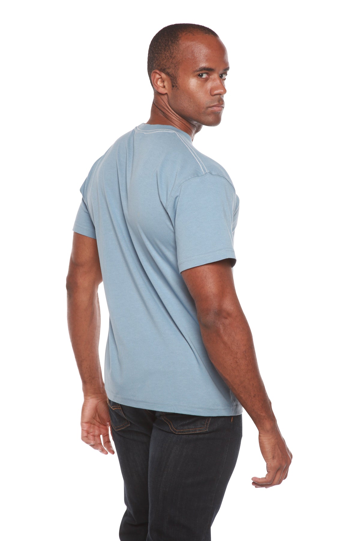 Custom Printed Men's Bamboo Viscose/Organic Cotton Short Sleeve T-Shirt Spun Bamboo