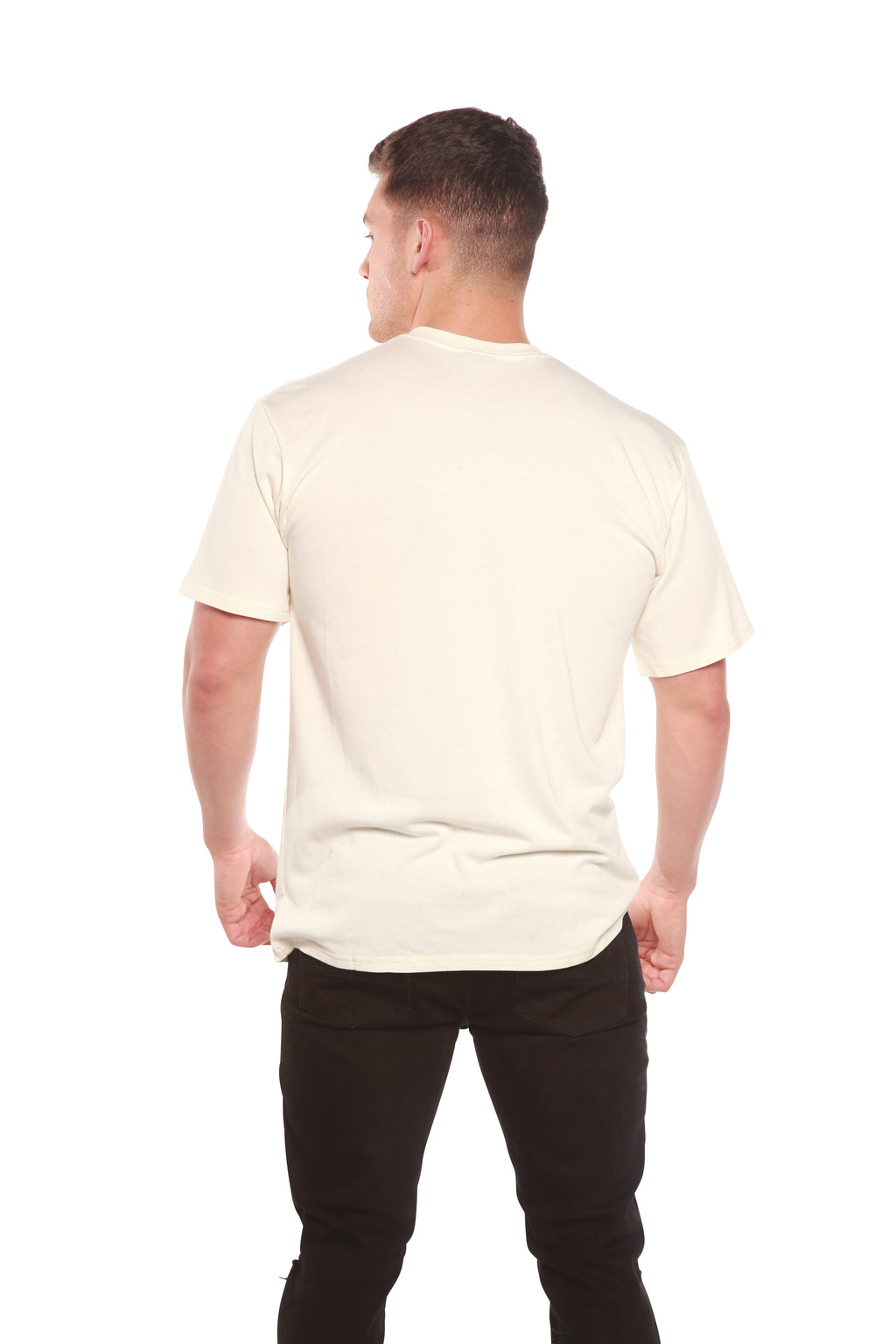 Custom Printed Men's Bamboo Viscose/Organic Cotton Short Sleeve T-Shirt Spun Bamboo