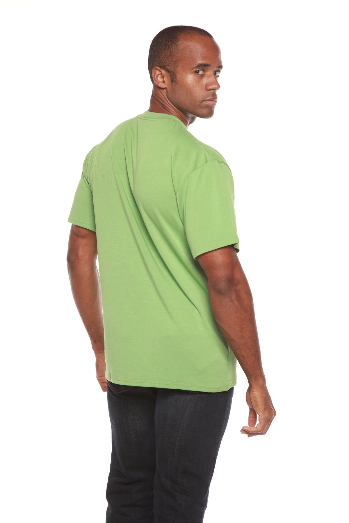 Custom Printed Men's Bamboo Viscose/Organic Cotton Short Sleeve T-Shirt Spun Bamboo