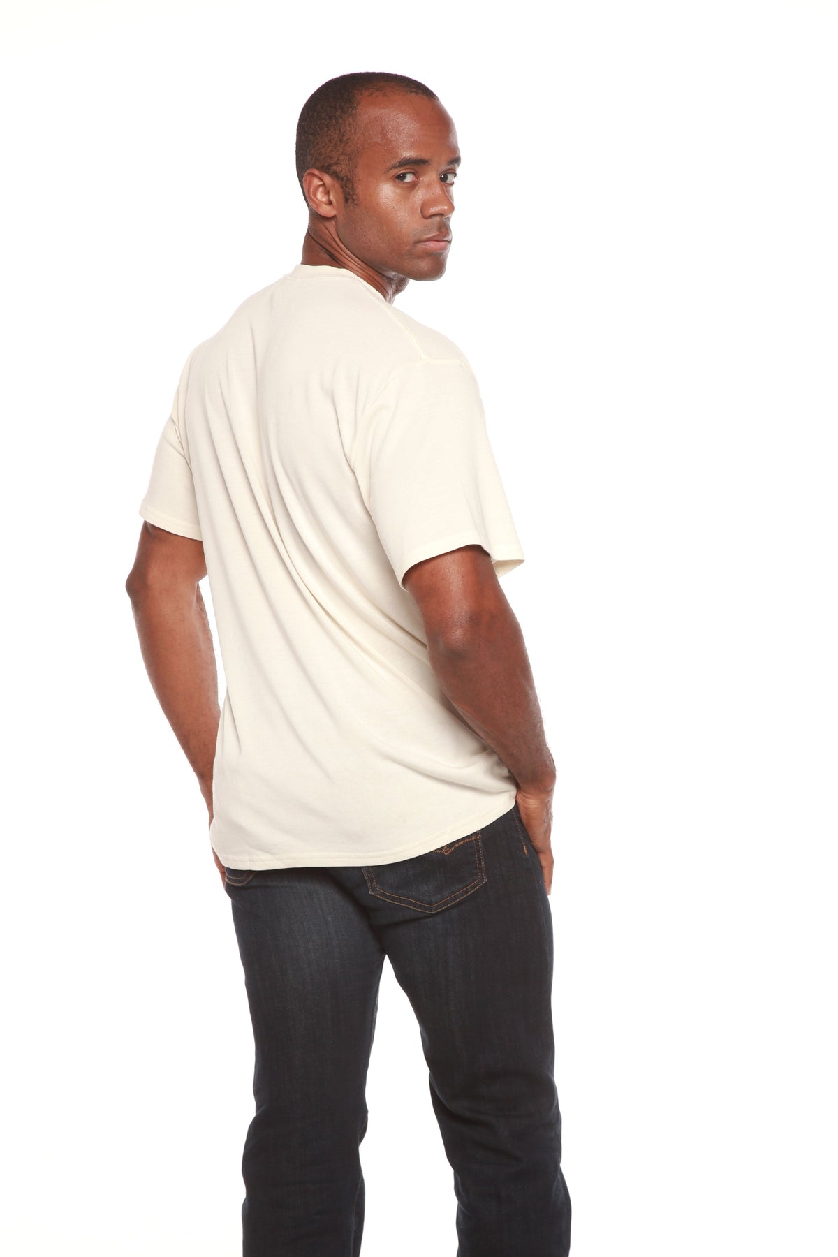 Custom Printed Men's Bamboo Viscose/Organic Cotton Short Sleeve T-Shirt Spun Bamboo