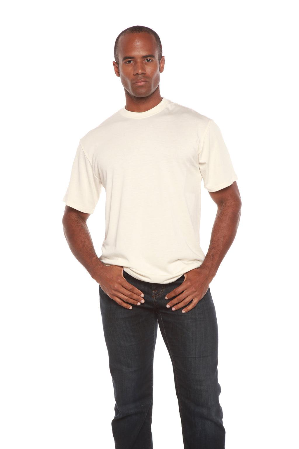 Custom Printed Men's Bamboo Viscose/Organic Cotton Short Sleeve T-Shirt Spun Bamboo