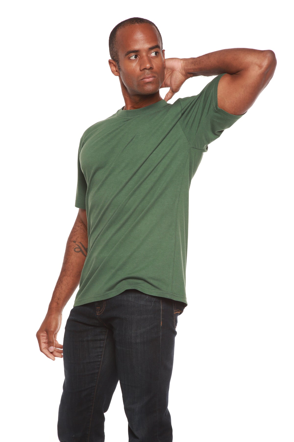 Custom Printed Men's Bamboo Viscose/Organic Cotton Short Sleeve T-Shirt Spun Bamboo