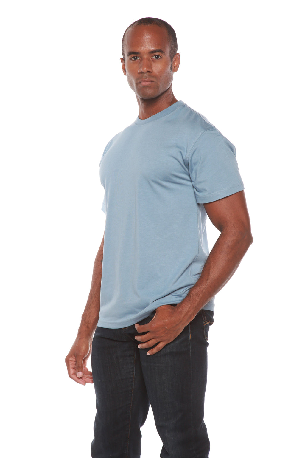 Custom Printed Men's Bamboo Viscose/Organic Cotton Short Sleeve T-Shirt Spun Bamboo