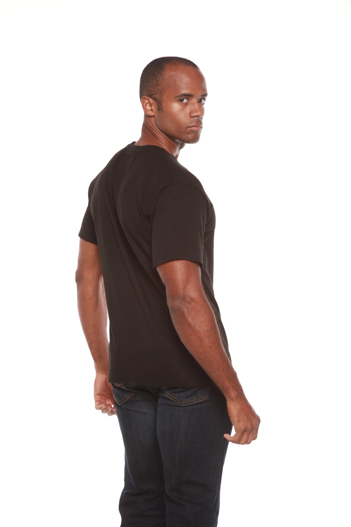 Custom Printed Men's Bamboo Viscose/Organic Cotton Short Sleeve T-Shirt Spun Bamboo