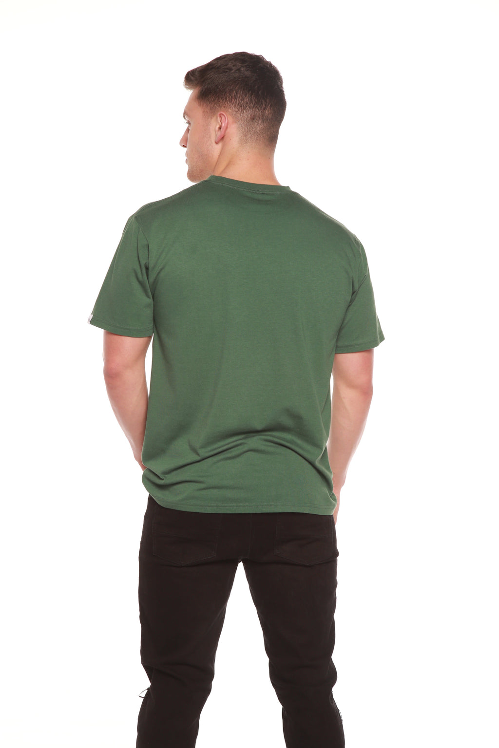 Custom Printed Men's Bamboo Viscose/Organic Cotton Short Sleeve T-Shirt Spun Bamboo
