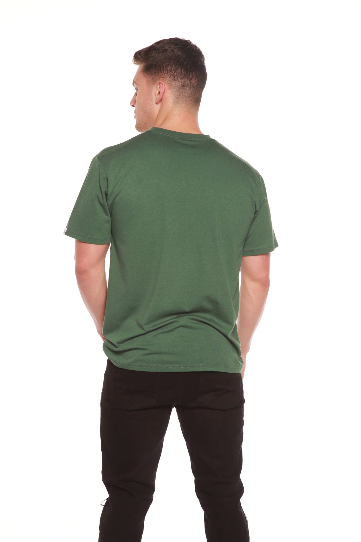 Custom Printed Men's Bamboo Viscose/Organic Cotton Short Sleeve T-Shirt Spun Bamboo