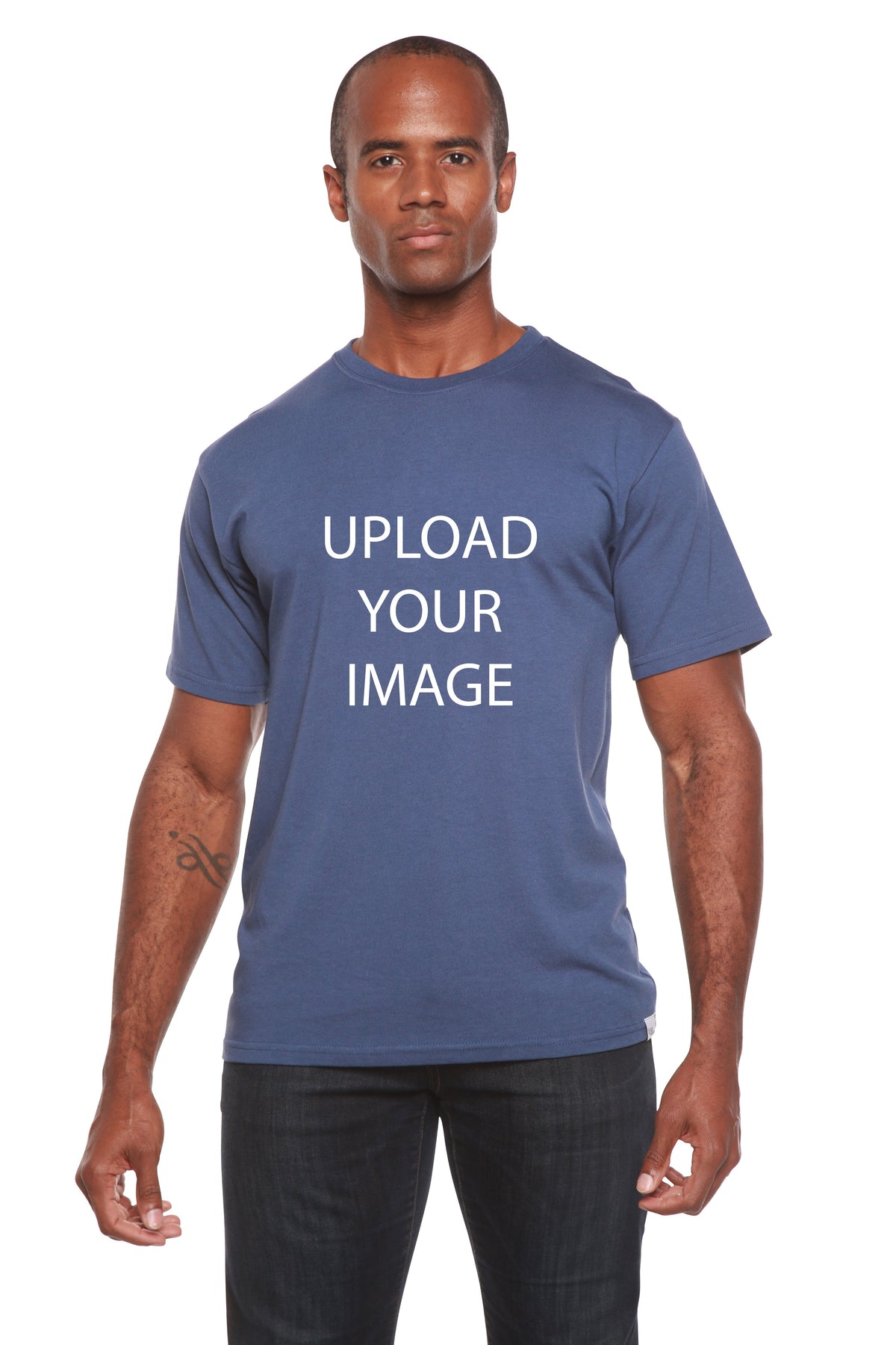 Custom Printed Men's Bamboo Viscose/Organic Cotton Short Sleeve T-Shirt Spun Bamboo