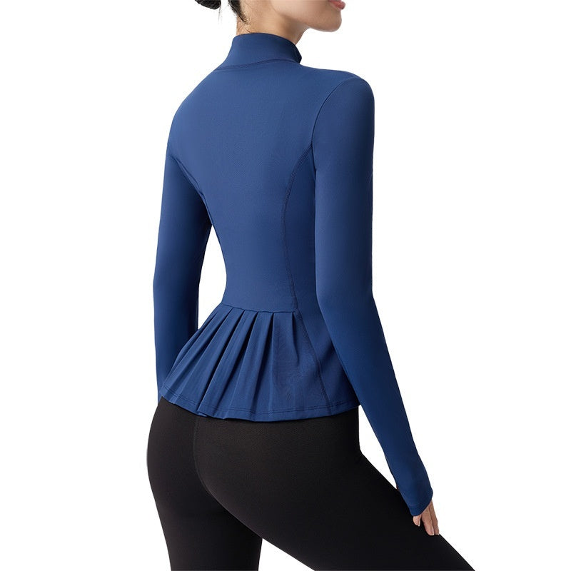 Women's Slimming Yoga Top With Stand-Up Collar - Lightweight Sports Cardigan For Fitness Gym Workout Social Buzz eSIMs