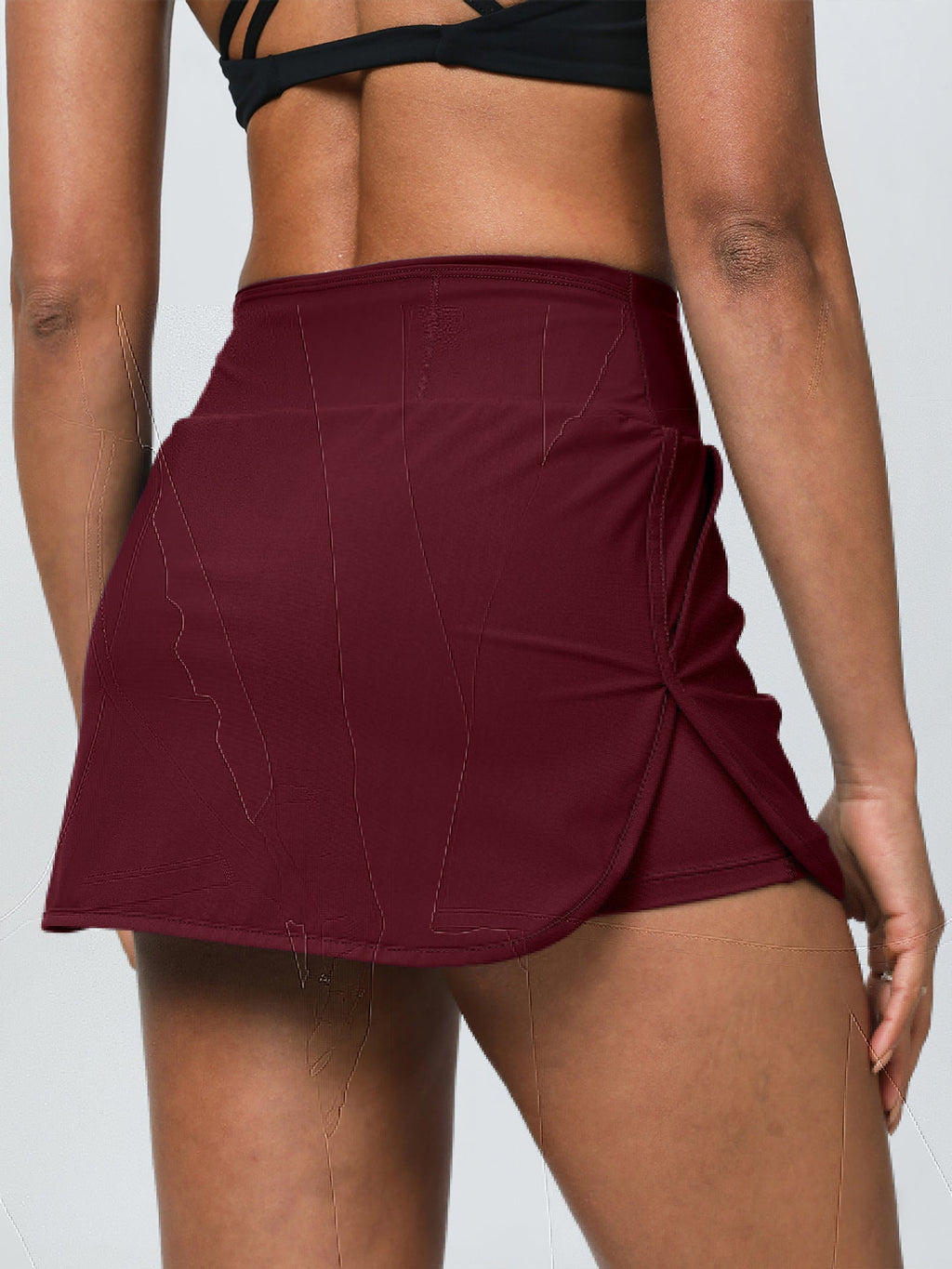 European And American Slim- Fit Quick-dry Tennis Skirt High Waist Slimming Running Fitness Skirt Anti-running Fake Two-piece Sports Yoga Skirt Social Buzz eSIMs