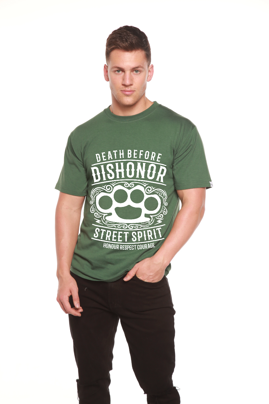 Death Before Men's Bamboo Viscose/Organic Cotton Short Sleeve Graphic T-Shirt Spun Bamboo