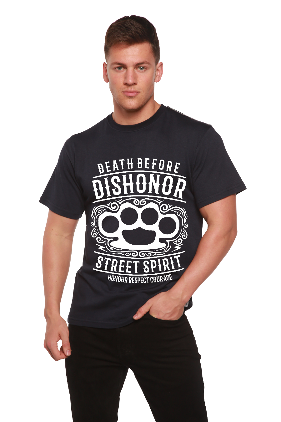 Death Before Men's Bamboo Viscose/Organic Cotton Short Sleeve Graphic T-Shirt Spun Bamboo