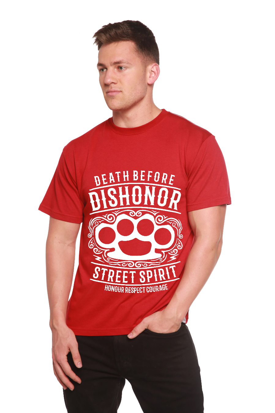 Death Before Men's Bamboo Viscose/Organic Cotton Short Sleeve Graphic T-Shirt Spun Bamboo
