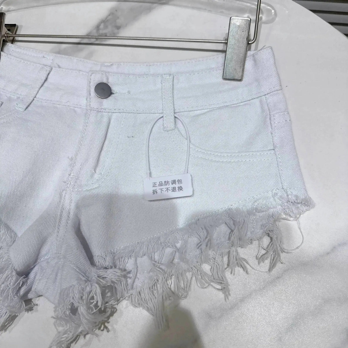Distressed Raw-Hem Low-Rise Denim Shorts Rose In Concrete 🥀