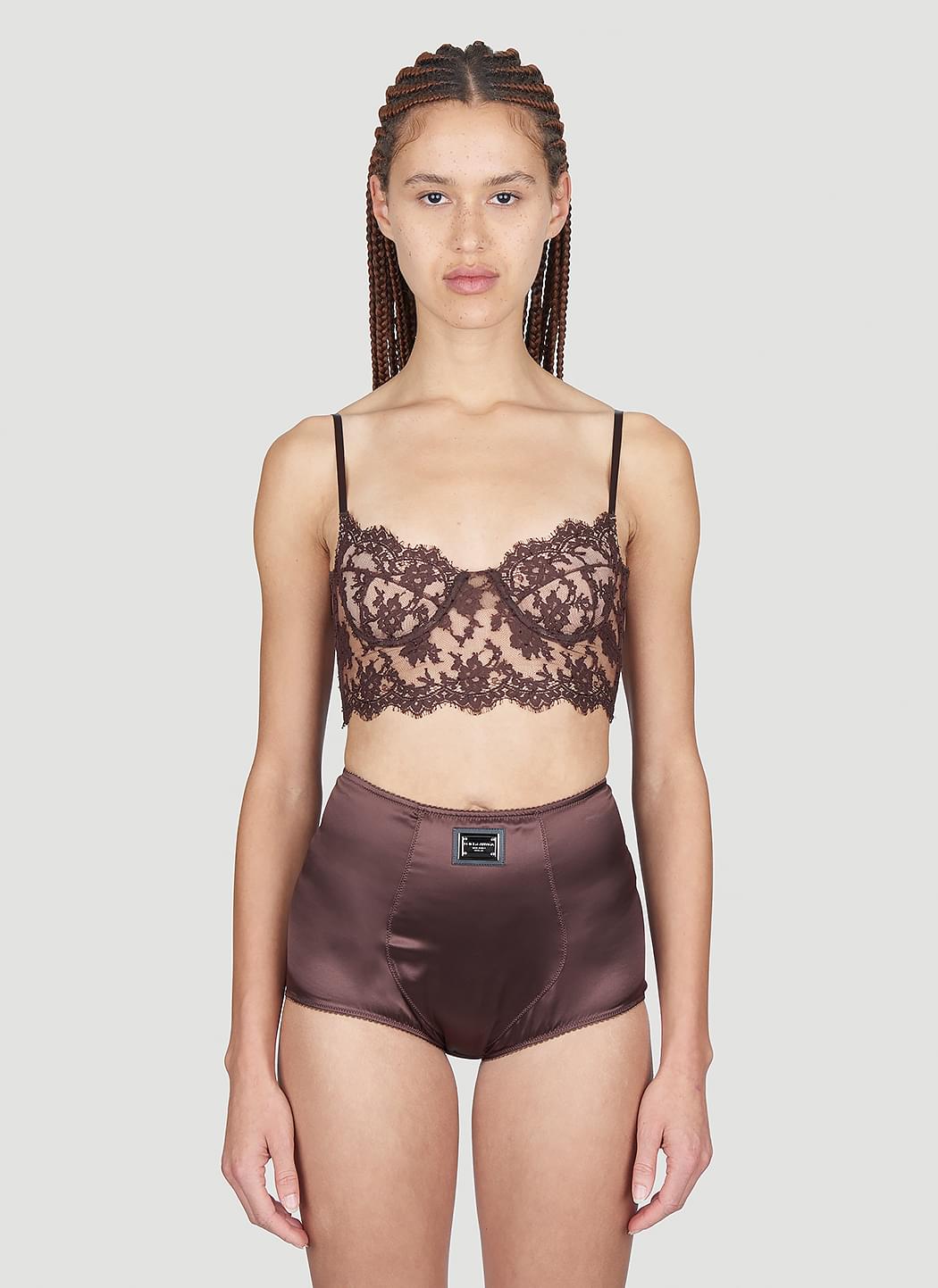 Dolce & Gabbana Women Floral Lace Long-Line Bra