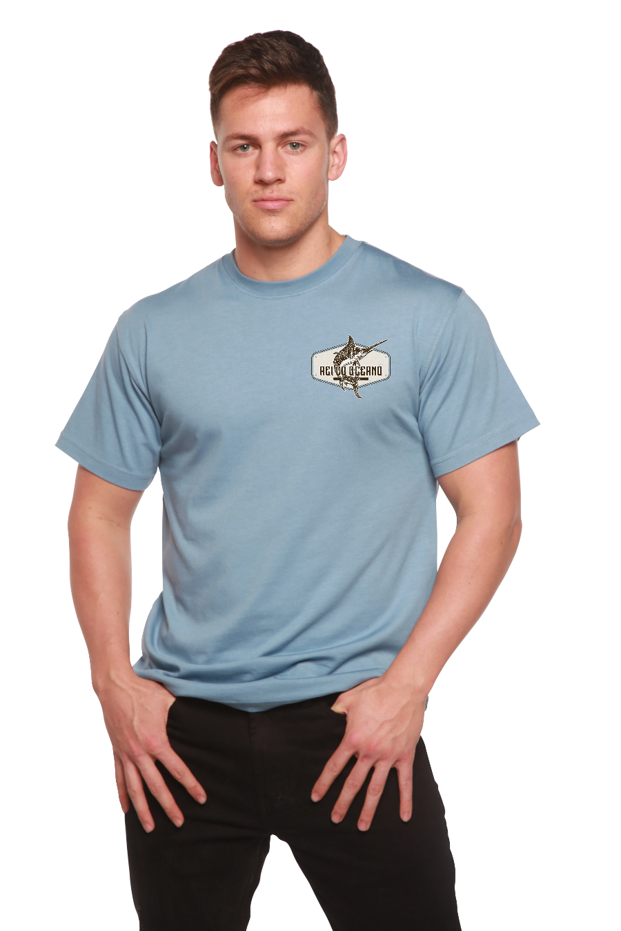 Rei do Oceano Men's Bamboo Short Sleeve Graphic T-Shirt Spun Bamboo