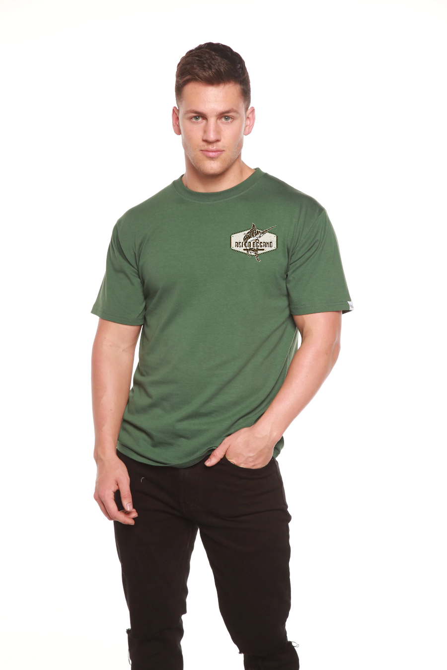 Rei do Oceano Men's Bamboo Short Sleeve Graphic T-Shirt Spun Bamboo