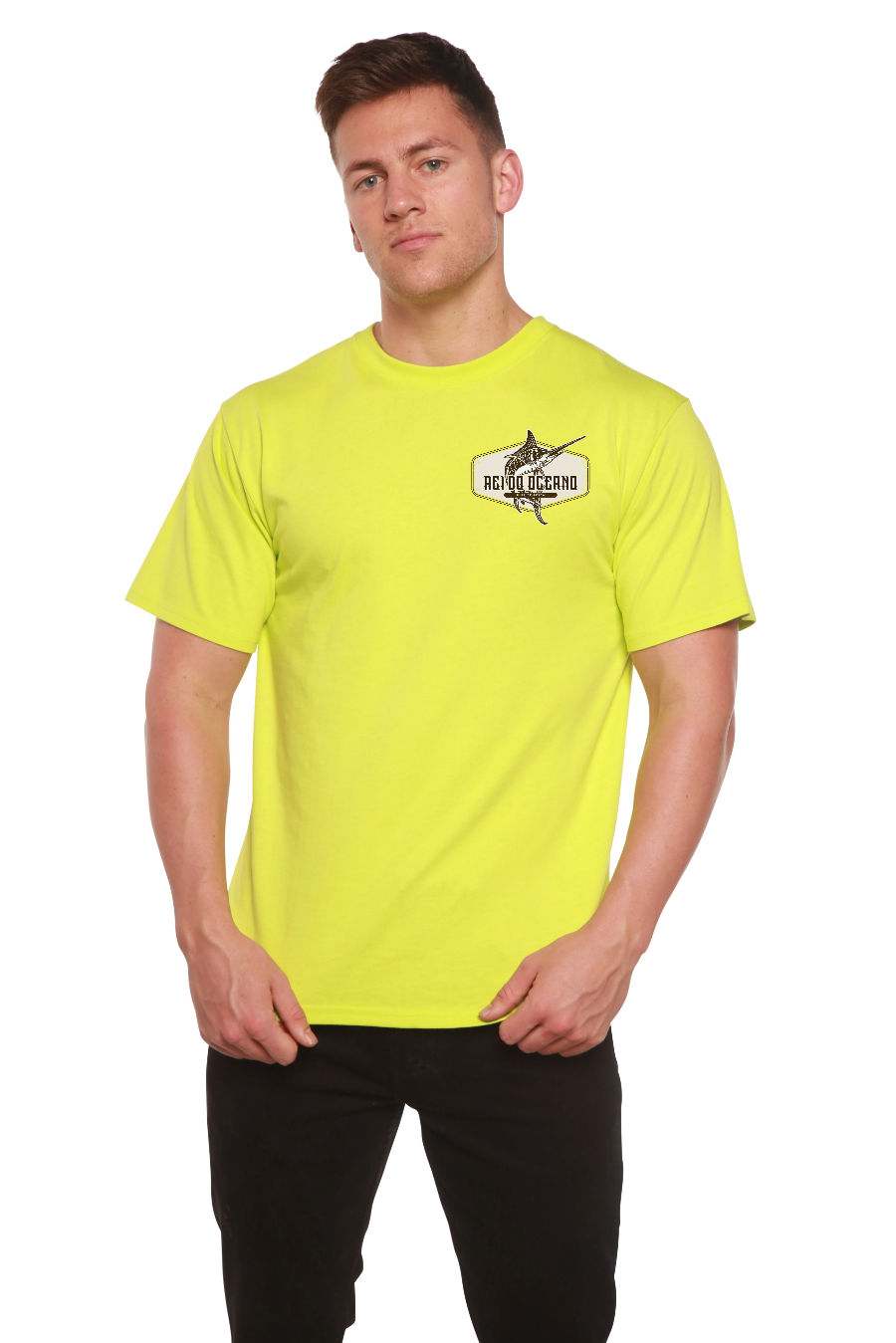 Rei do Oceano Men's Bamboo Short Sleeve Graphic T-Shirt Spun Bamboo