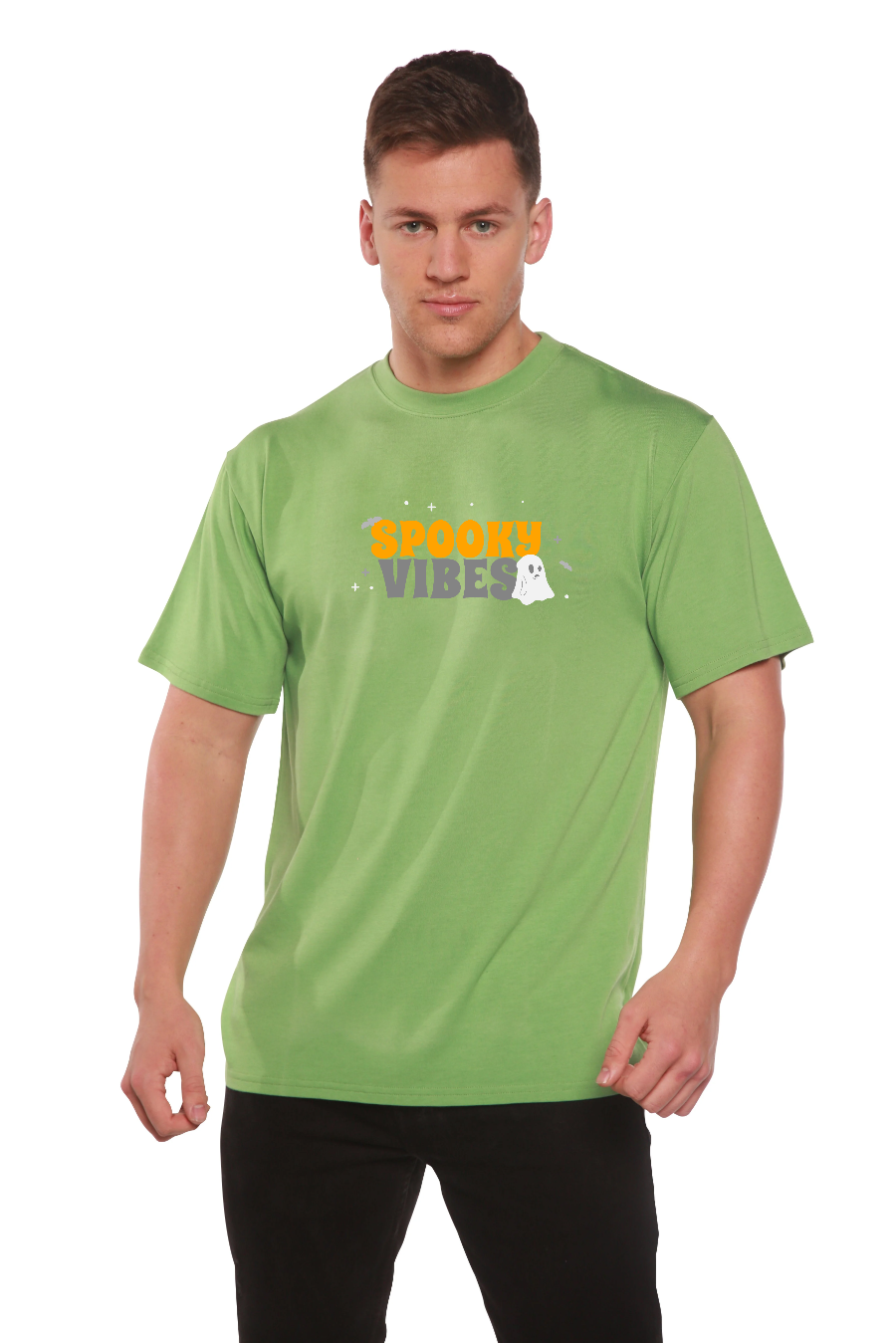 Spooky Vibes Bamboo Viscose/Organic Cotton Short Sleeve Printed T-Shirt Spun Bamboo