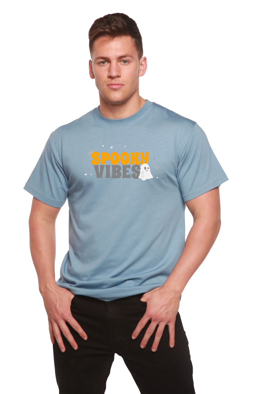 Spooky Vibes Bamboo Viscose/Organic Cotton Short Sleeve Printed T-Shirt Spun Bamboo