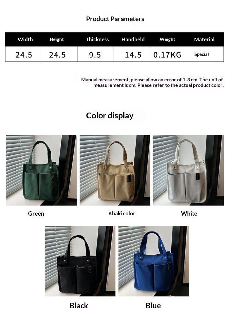 Plain-colored Tote Bag Student Lunch Box