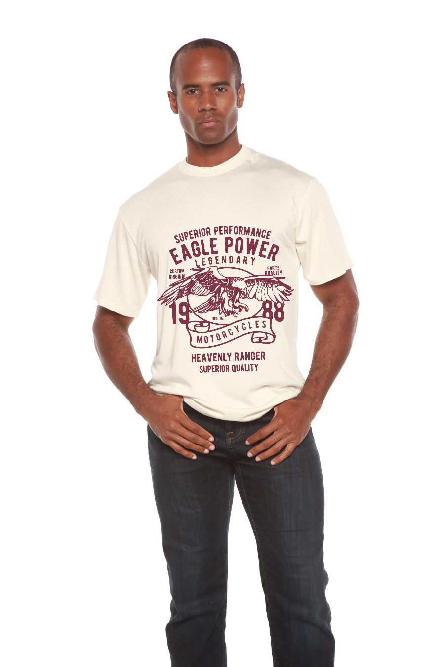 Eagle Power Men's Bamboo Viscose/Organic Cotton Short Sleeve Graphic T-Shirt Spun Bamboo